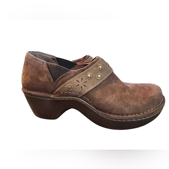 Ariat Womens Westlake Leather Suede Stitched Flower Western Clogs Size 7.5 Brown - Picture 2 of 11